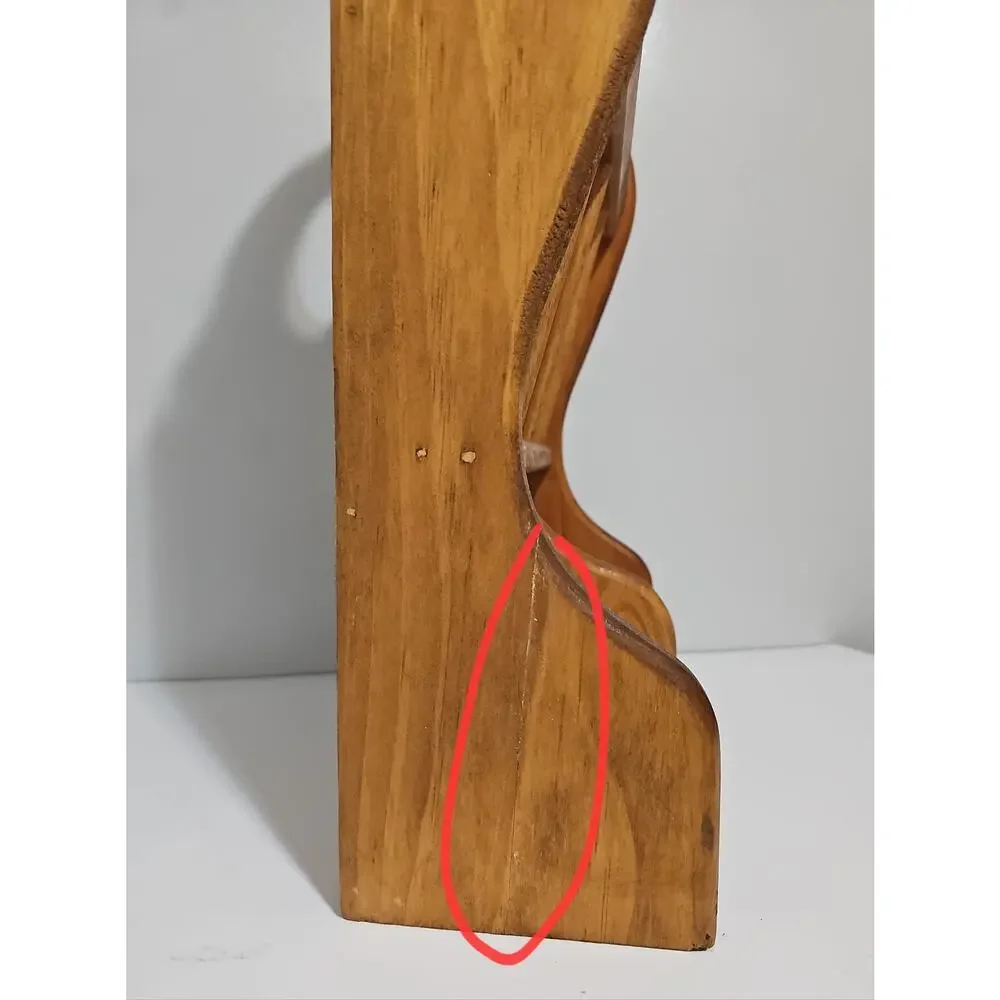 Vintage Wooden Bathroom Wall Organizer Heart Toilet Paper Holder Magazine Rack